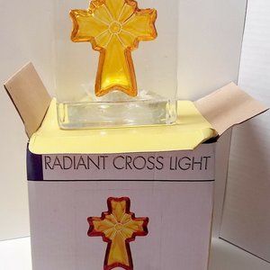 Have one to sell? Sell now Radiant Glass CROSS Tea Light or Votive Candle Burne
